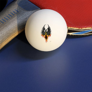 Pelota De Ping Pong Fénix Ardiente Resurgiendo Pájaro de Fuego Llamas 