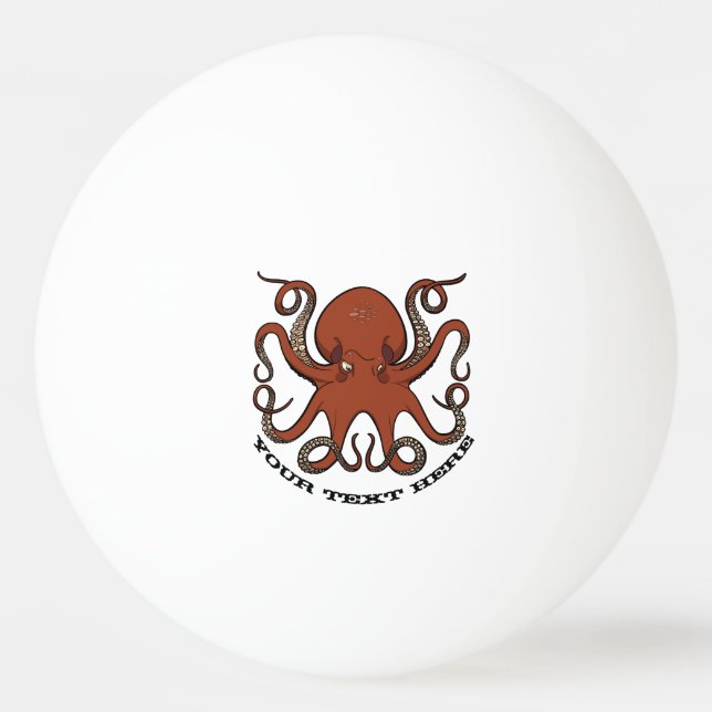 Pelota De Ping Pong Feroz Tentacles de pulpo rojo Personalizado con te (Anverso)