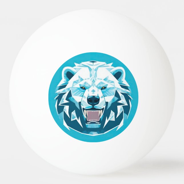 Pelota De Ping Pong Fierce Ilustracion geométrico del oso polar (Anverso)