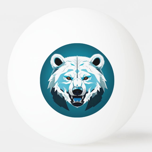 Pelota De Ping Pong Fierce Ilustracion geométrico del oso polar (Anverso)