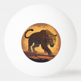 Pelota De Ping Pong Fiero Leopardo Merodeando al Atardecer