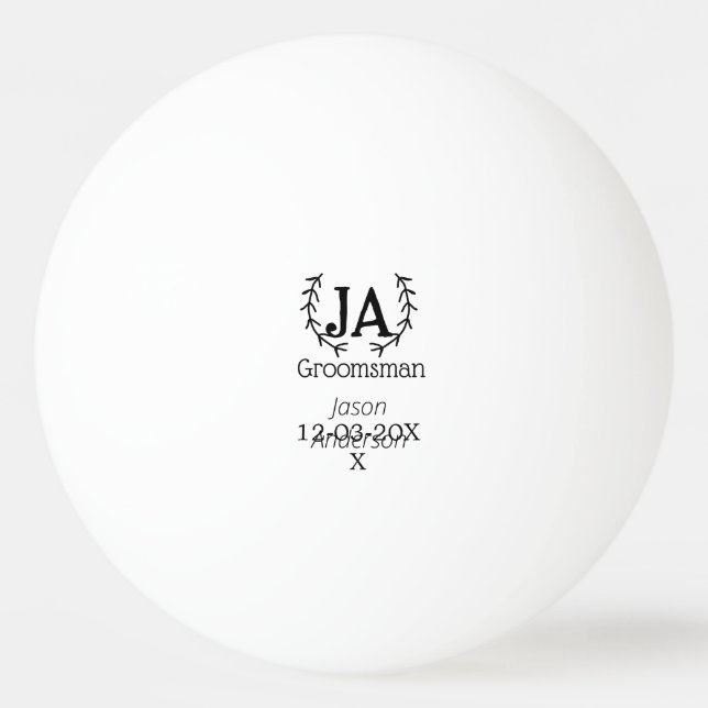 Pelota De Ping Pong fiesta de soltera groomsman añadir nombre simple m (Anverso)