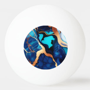 Pelota De Ping Pong Flamante dorado azul trenzado