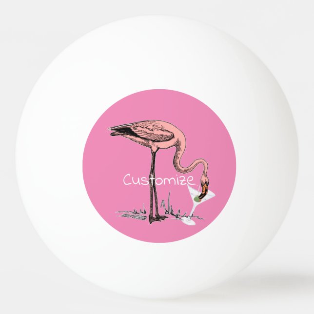 Pelota De Ping Pong Flamingo Beber Martini Thunder_Cove (Anverso)