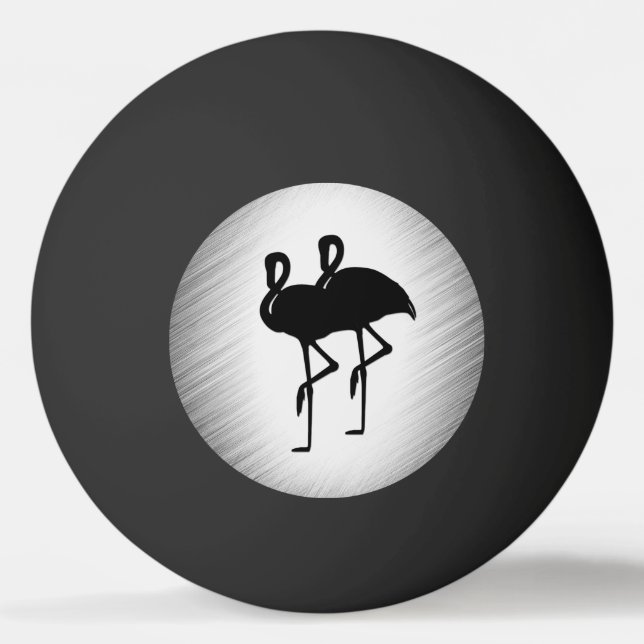 Pelota De Ping Pong Flamingo blanco y negro (Anverso)