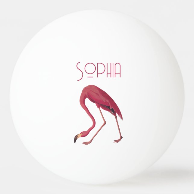 Pelota De Ping Pong Flamingo rosa vintage (Anverso)