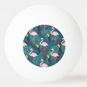 Pelota De Ping Pong Flamingo, toucano: patrón de hojas tropicales