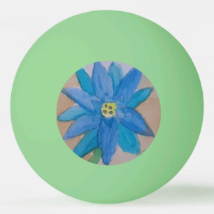 Pelota De Ping Pong Flor azul