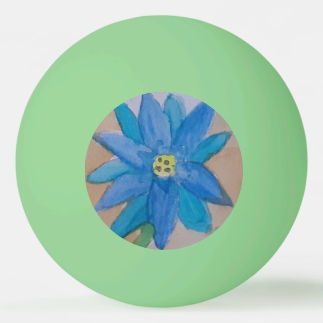 Pelota De Ping Pong Flor azul (Anverso)
