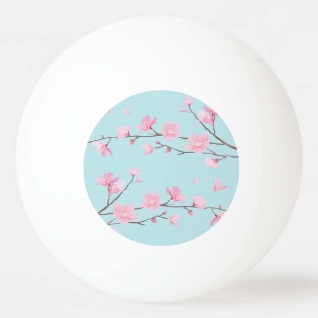 Pelota De Ping Pong Flor de cerezo - Azul cielo (Anverso)