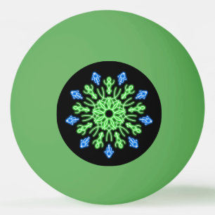 Pelota De Ping Pong Flor de neón verde y azul