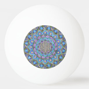 Pelota De Ping Pong Flor De Vida - Mandala Estilo India 2