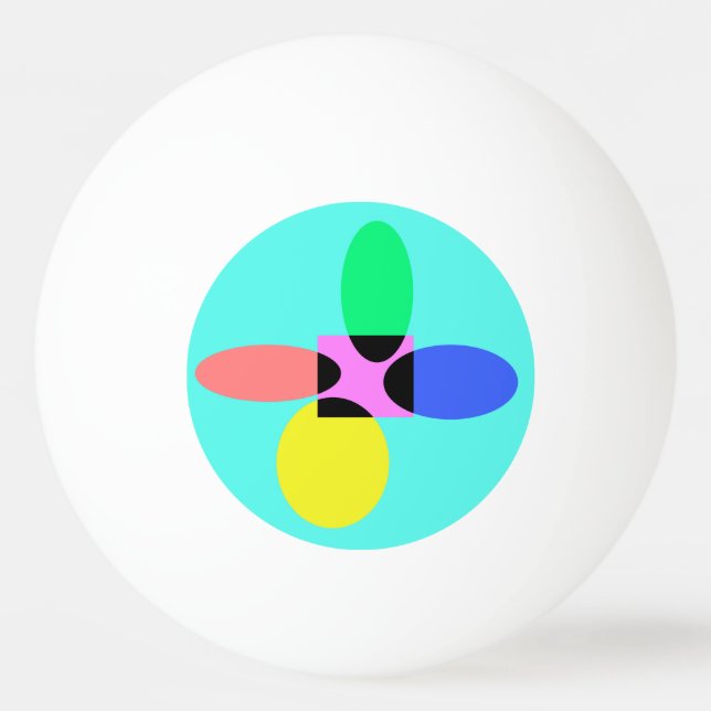 Pelota De Ping Pong Flor futurista (Anverso)