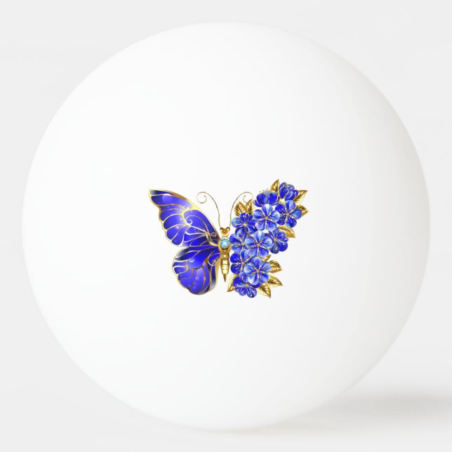 Pelota De Ping Pong Flor Sapphire Mariposa (Anverso)