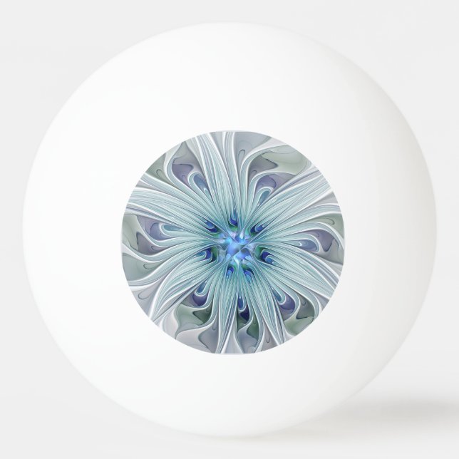 Pelota De Ping Pong Floral Beauty Abstract Modern Blue Pastel Flower (Anverso)