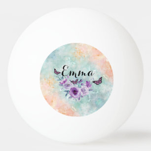 Pelota De Ping Pong Floral bouquet purple garden