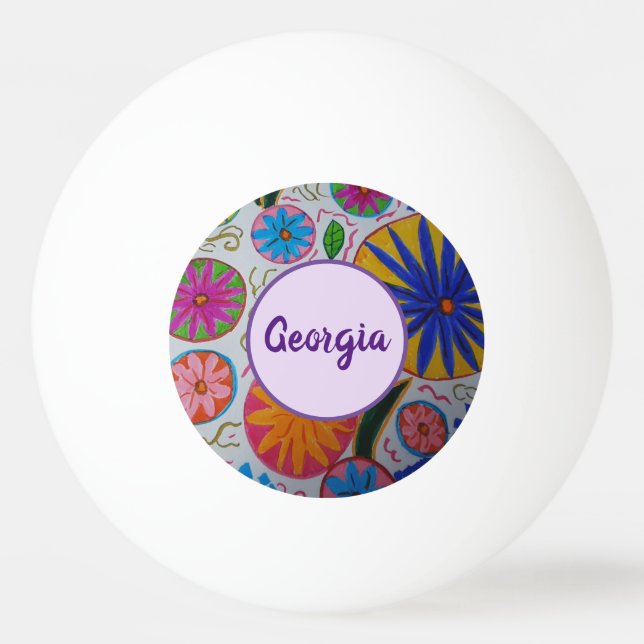 Pelota De Ping Pong Floral moderna (Anverso)