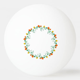 Pelota De Ping Pong Floral round frame with yellow and red rose flower