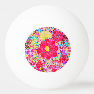 Pelota De Ping Pong Flores brillantes coloridas lindas