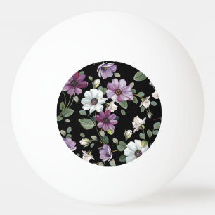Pelota De Ping Pong Flores Cosmos Elegantes: Sin Marea acuarela.