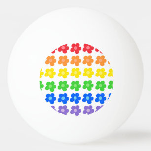 Pelota De Ping Pong Flores de arcoiris coloridas