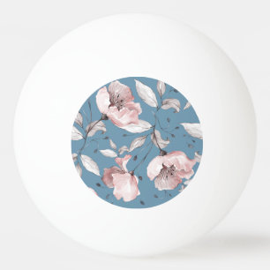 Pelota De Ping Pong Flores de primavera, hojas, diseño sin fisuras