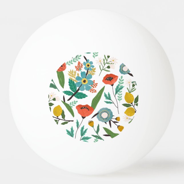 Pelota De Ping Pong Flores de primavera: patrón floral sin foco (Anverso)