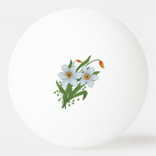 Pelota De Ping Pong Flores de tulipanes y daffodils