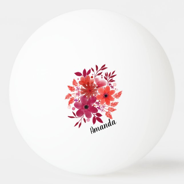 Pelota De Ping Pong Flores personalizadas (Anverso)