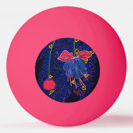 Pelota De Ping Pong Flores rosas y azules