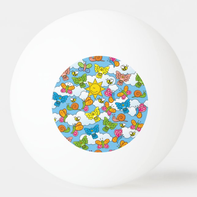 Pelota De Ping Pong Fondo de animales para bebés (Anverso)