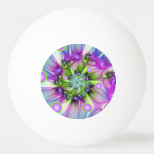 Pelota De Ping Pong Formas redondas en espiral coloridas arte fractal 