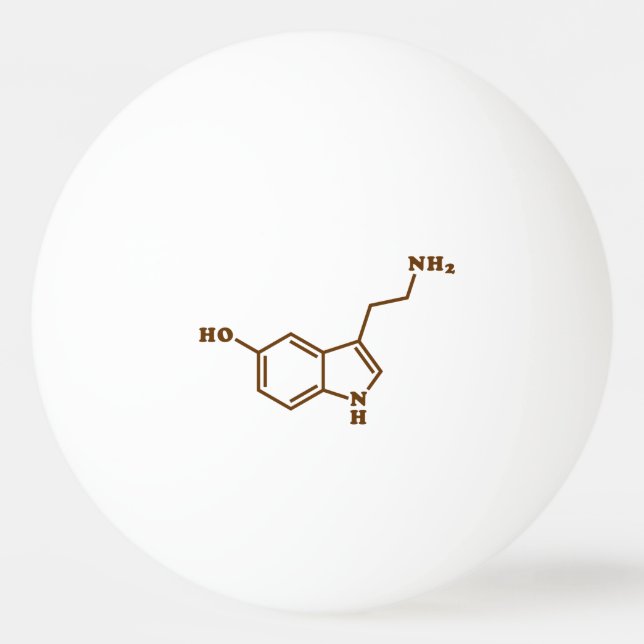 Pelota De Ping Pong Fórmula química molecular de serotonina (Anverso)