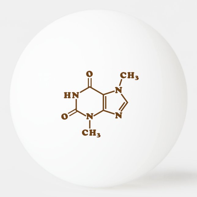 Pelota De Ping Pong Fórmula química molecular de teobromina de chocola (Anverso)