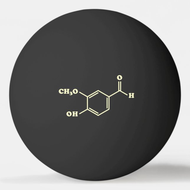 Pelota De Ping Pong Fórmula química molecular de vainilla (Anverso)