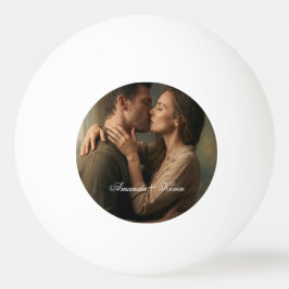 Pelota De Ping Pong Foto de Pareja & Nombre Personalizado