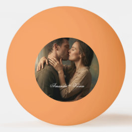 Pelota De Ping Pong Foto de Pareja y Nombre Personalizado