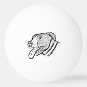 Pelota De Ping Pong foto de pitbull dibujada a mano amante de los perr