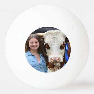 Pelota De Ping Pong Foto de vaca de exposición de ganado personalizada