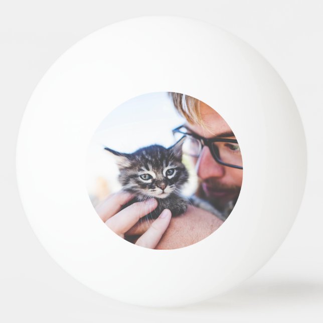 Pelota De Ping Pong Foto Mascota personalizada (Anverso)
