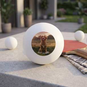Pelota De Ping Pong Foto personalizada con el nombre de tu perro