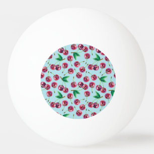 Pelota De Ping Pong Fresas acuáticas modernas: Jugoso patrón de cereza