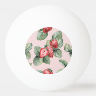Pelota De Ping Pong Fresas maduras para el verano: rosa acuarela