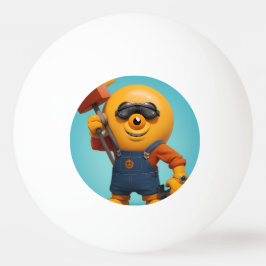 Pelota De Ping Pong Fröhlicher Baumeister – Gelber Held mit Hammer  