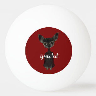 Pelota De Ping Pong Funda para laptop retro chihuahua negro borgoña cr