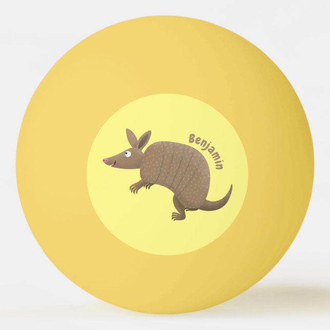 Pelota De Ping Pong Funny armadillo feliz personalizado ilustracion (Anverso)