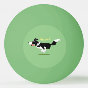Pelota De Ping Pong Funny Border Collie perro corriendo personalizado