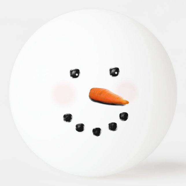 Pelota De Ping Pong Funny Holiday Snowman (Anverso)