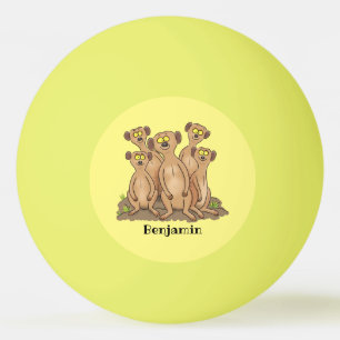 Pelota De Ping Pong Funny meerkat ilustracion personalizado familiar
