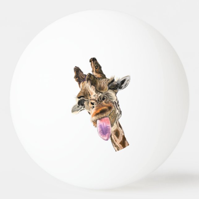 Pelota De Ping Pong Funny Ping Pong Balls Playful Giraffe (Anverso)